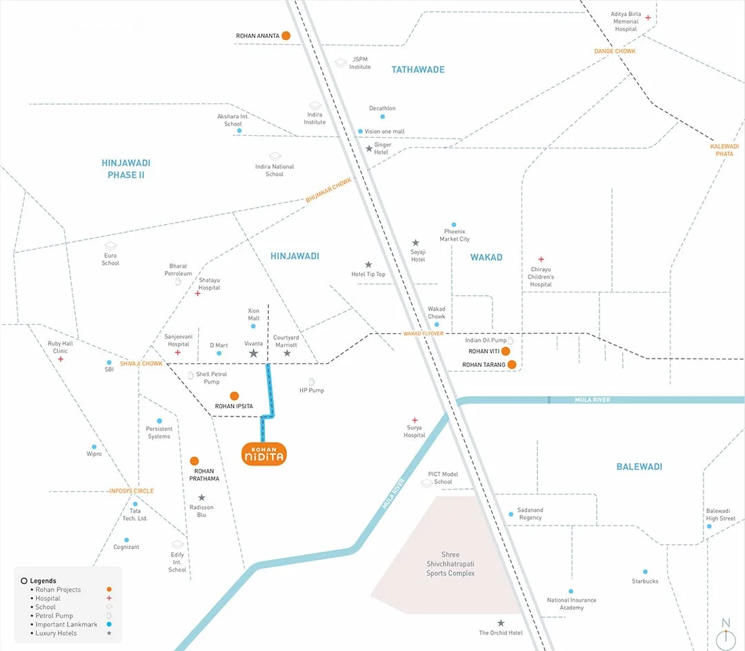 Rohan Nidita Hinjewadi Phase 1 Map Image